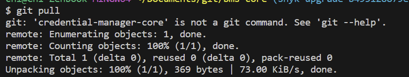 git &lsquo;credential-manager-core&rsquo; is not a git command