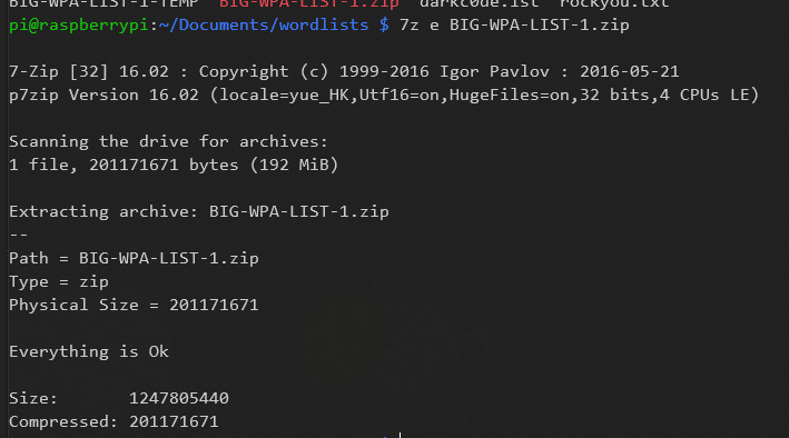 use 7zip to unzip / extract zip file on linux