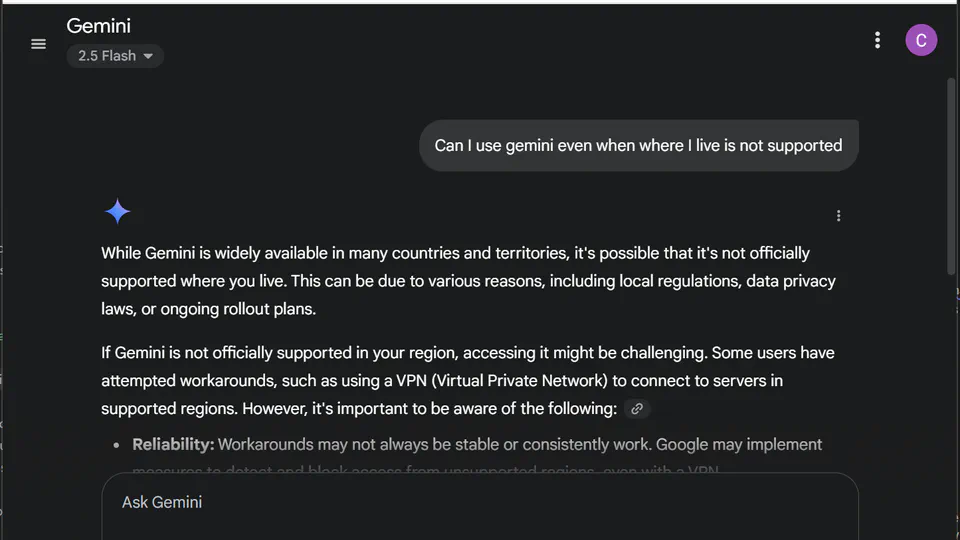 Use Gemini even with geo-restrictions - 在香港使用 Google Gemini