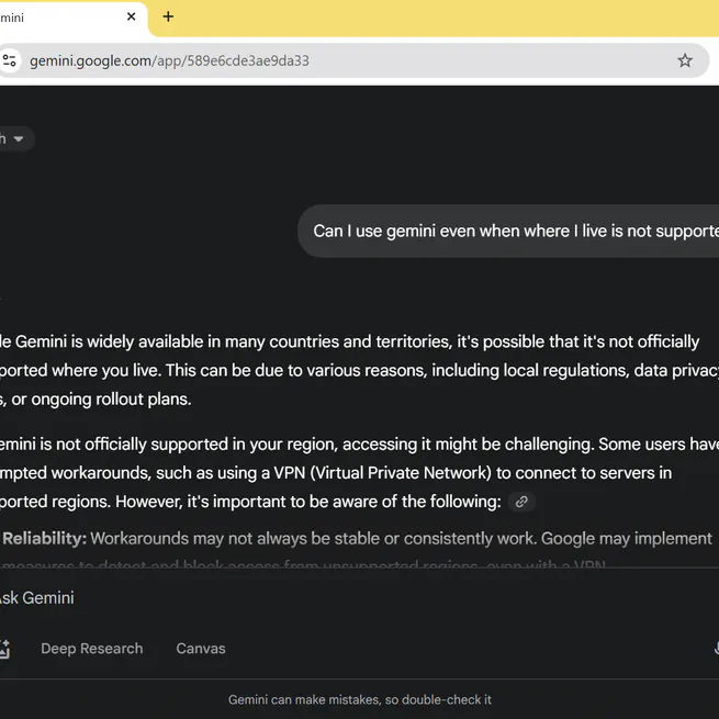 Use Gemini even with geo-restrictions - 在香港使用 Google Gemini