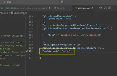 Update VS Code settings.json