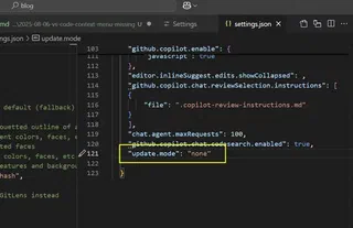 Update VS Code settings.json