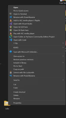 VS Code context menu is back